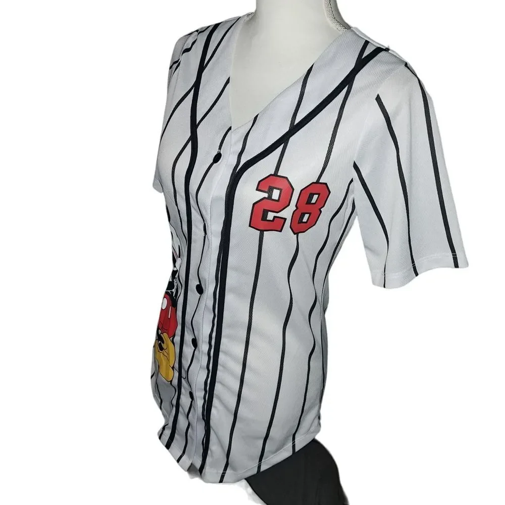 NEW Disney Mickey Mouse and Friends Ladies SM V Neck Jersey - Picture 2 of 7